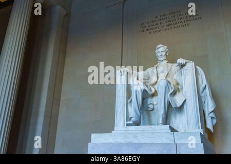 Vista del Lincoln Memorial, Washington, D.C., Stati Uniti d'America Foto Stock