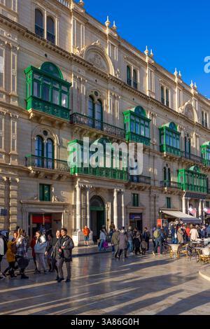 Street Scene a la Valletta, la Valletta, Malta Foto Stock