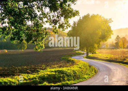 Appennino al tramonto, Gubbio, Umbria, Italia Foto Stock