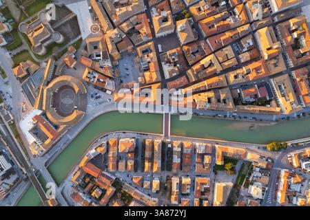 Veduta aerea della città italiana Senigallia Foto Stock