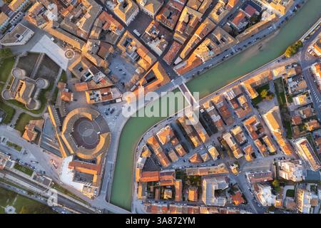 Veduta aerea della città italiana Senigallia Foto Stock