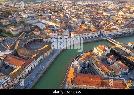 Veduta aerea del foro Annonario a Senigallia Foto Stock