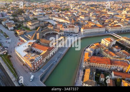 Veduta aerea del foro Annonario a Senigallia Foto Stock