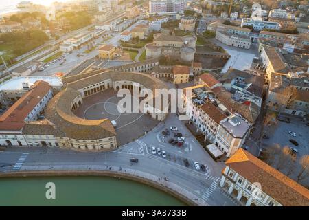 Veduta aerea del foro Annonario a Senigallia Foto Stock