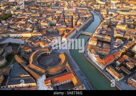 Veduta aerea del foro Annonario a Senigallia Foto Stock