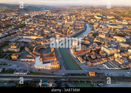 Veduta aerea del foro Annonario a Senigallia Foto Stock