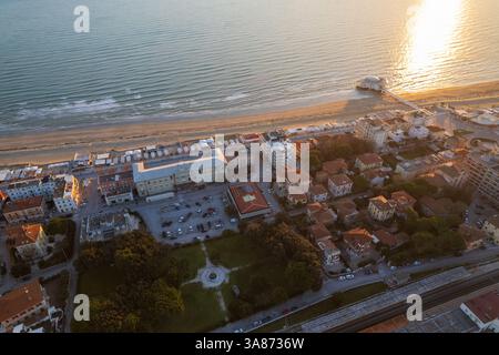 Veduta aerea del foro Annonario a Senigallia Foto Stock