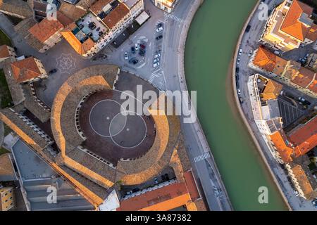 Veduta aerea del foro Annonario a Senigallia Foto Stock