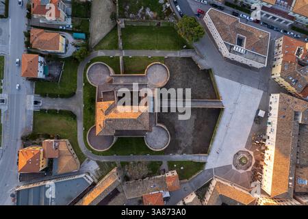 Veduta aerea del foro Annonario a Senigallia Foto Stock