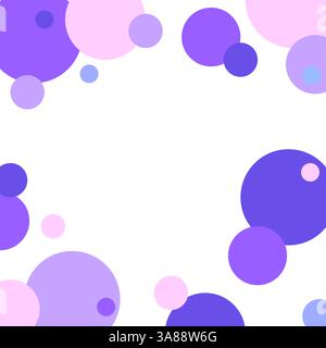Vettore di ripetizione circolare. Cerchi viola e rosa. Design astratto geometrico. Opere d'arte decorative minimali. Illustrazione Vettoriale
