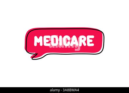 Medicare. Illustrazione del logo, dell'icona, del disegno vettoriale su sfondo bianco Illustrazione Vettoriale
