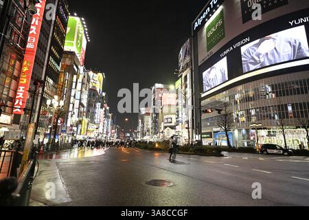Scene notturne a Kabukicho, Shinjuku, Tokyo, Giappone: Luci al neon, vita notturna e fotografia di strada urbana Foto Stock
