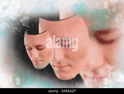 Furto di identità, illustrazione concettuale. Foto Stock