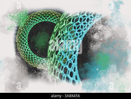 Nanotubi di carbonio, illustrazione. Foto Stock