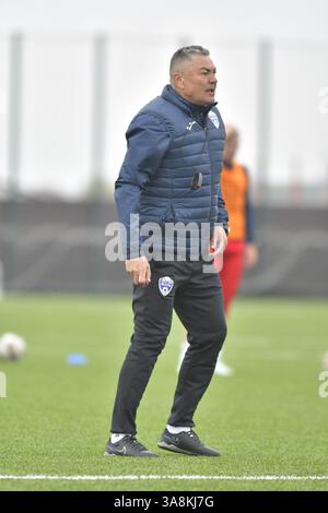 Ilie Stan - allenatore di Gloria Buzau , Superliga rumena Foto Stock
