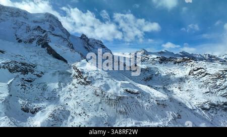 Funivia in Svizzera da Zermatt al Klein Matterhorn tramite la stazione a monte Trockener Steg. Foto Stock
