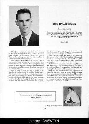 L'edizione 1956 del Blake Yearbook, 'Call-o-PAN', presenta una documentazione dettagliata dell'anno scolastico 1955-1956, tra cui ritratti di studenti e docenti, squadre di atletica, club ed eventi significativi. Foto Stock