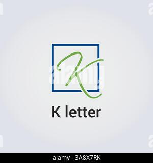 Monogramma con icona lettera K, logo aziendale, colori di occultamento Illustrazione Vettoriale
