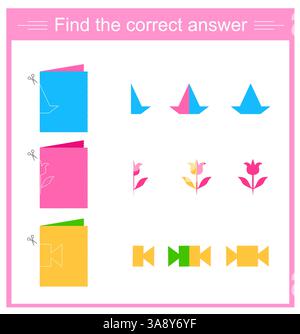 Gioco educativo per bambini. È necessario trovare la risposta corretta. Per siti Web e per la stampa. Illustrazione vettoriale. Illustrazione Vettoriale