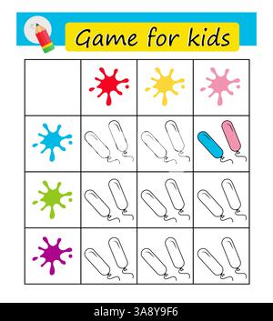 Pagina da colorare. Gioco educativo per bambini. Illustrazione per l'educazione dei bambini. Illustrazione vettoriale. Illustrazione Vettoriale