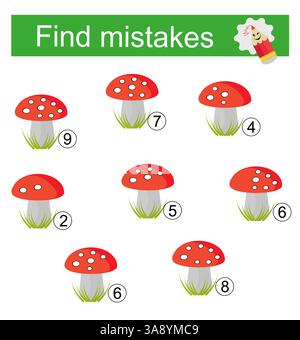 Attività matematica per bambini. Sviluppo di competenze di calcolo. Intervallo numerico fino a 10. Illustrazione vettoriale. Illustrazione Vettoriale