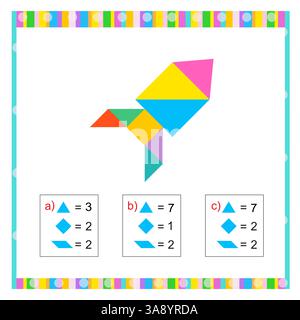 Attività matematica per bambini. È necessario trovare la risposta corretta. Foglio di lavoro per esercitazioni. Illustrazione vettoriale. Design piatto. La risposta è c.. Illustrazione Vettoriale