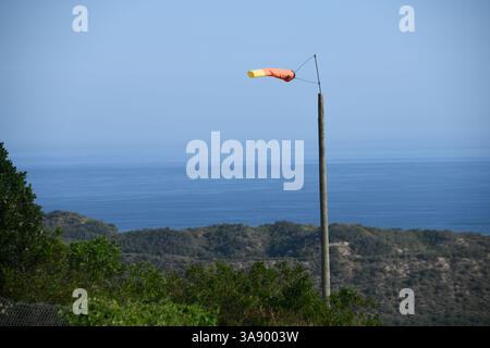 Calza del vento che soffia nel vento Foto Stock