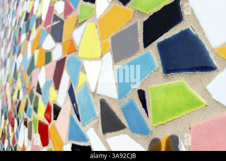 Particolare del muro di Kuhna sulle rive del Reno, arte, piastrelle, motivo, città Vecchia, Duesseldorf, Renania settentrionale-Vestfalia, Germania, Europa Foto Stock