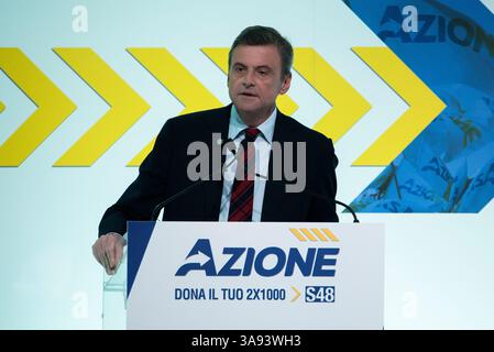 Roma, Italia. 29 marzo 2025. Nella foto Carlo Calenda. SOLO PER USO EDITORIALE! NON PER USO COMMERCIALE! Foto Stock