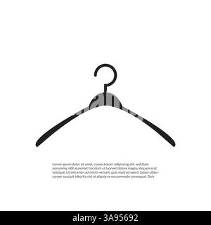 Icona con appendiabiti in stile piatto e alla moda, isolata su sfondo grigio. Illustrazione Vettoriale