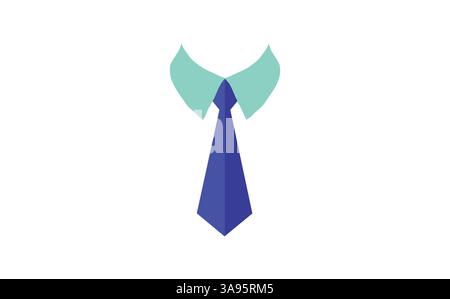 Icona a forma di cravatta in un elegante stile piatto, isolata su sfondo grigio. Illustrazione Vettoriale