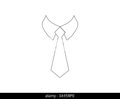Icona a forma di cravatta in un elegante stile piatto, isolata su sfondo grigio. Illustrazione Vettoriale