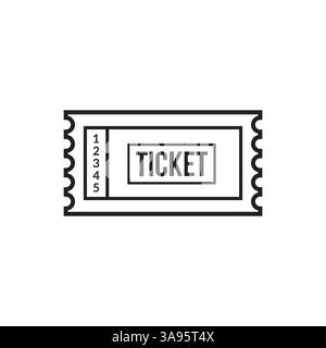 Illustrazione vettoriale del simbolo dell'icona Flat Ticket. Illustrazione Vettoriale