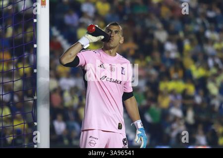 Città del Messico, Messico. 29 marzo 2025. Nahuel è il Guzmán posto del Tigres UANL durante il 13° turno del Torneo di Clausura 2025 della Liga MX allo stadio Ciudad de los Deportes. L'America sconfigge Tigres 3-0. Il 29 marzo 2025 a città del Messico, Messico. (Foto di Carlos Santiago/ Eyepix Group/Sipa USA) credito: SIPA USA/Alamy Live News Foto Stock