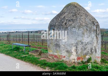 Capanna protettiva Trullo nei vigneti vicino a Bissersheim Foto Stock