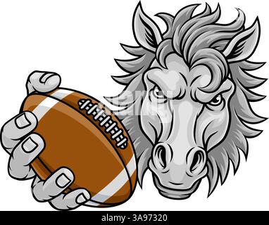 Horse Mustang Stallion Football Sports Team Mascot Illustrazione Vettoriale