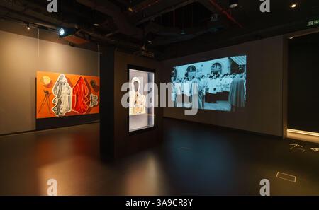 Muzeum Jana Pawła II i Prymasa Wyszynskiego. Museo di Giovanni Paolo II e del Primate Wyszynski all'interno del Tempio della Divina Provvidenza, Varsavia, Polonia. Foto Stock