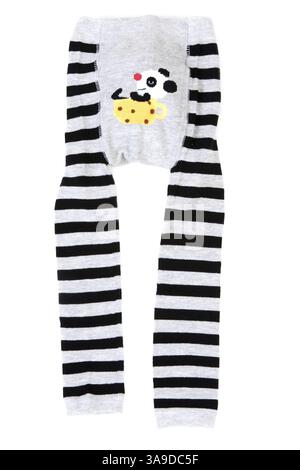 Baby collant a righe con pattern su sfondo bianco Foto Stock