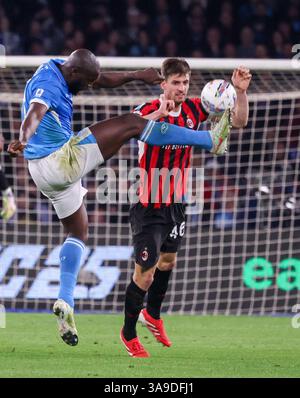Napoli, Campania, ITALIA. 30 marzo 2025. Durante la partita di calcio del 30/03/2025, valida per il campionato italiano di serie A - 2024/25 a Napoli allo Stadio Diego Armando Maradona tra SSC Napoli vs AC Milan. Nella foto: Romelu Lukaku della SSC Napoli (Credit Image: © Fabio Sasso/ZUMA Press Wire) SOLO USO EDITORIALE! Non per USO commerciale! Foto Stock