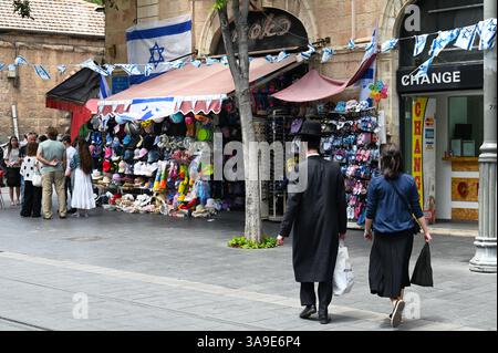Vista sulla strada di Jaffa Street Foto Stock
