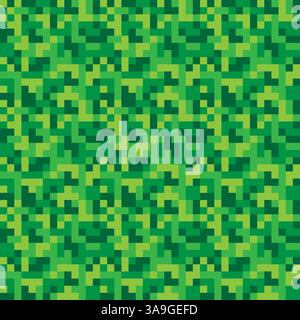 Motivo mimetico pixel. Layout verde brillante. Sfondo trasparente vettoriale. Moderno stile isolato. Illustrazione Vettoriale