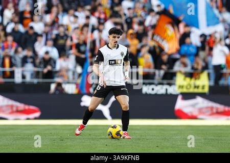 Valencia, Spagna. 30 marzo 2025. Diego Lopez (Valencia) calcio: Partita spagnola "LaLiga EA Sports" tra Valencia CF 1-0 RCD Mallorca all'Estadio de Mestalla di Valencia, Spagna. Crediti: Mutsu Kawamori/AFLO/Alamy Live News Foto Stock