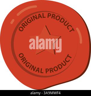 Semplice illustrazione rossa del vecchio vettore della guarnizione a cera, timbro a cera, vecchio vettore di sigillatura a cera per le attività aziendali isolato su sfondo bianco Illustrazione Vettoriale