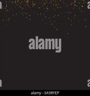 scintille di polvere e stelle gialle del cielo. Il flash risplende con una luce speciale. L'oro risplende l'effetto luminoso natalizio. Particelle di polvere magiche scintillanti. Foto Stock