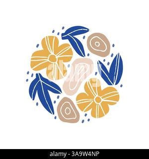 Composizione rotonda contemporanea astratta Illustrazione Vettoriale