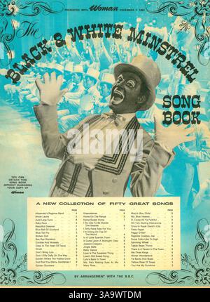 La copertina di un libro di canzoni del 1963 dei Black and White Minstrels della pubblicazione britannica, Woman magazine. The Black and White Minstrel Show è stato uno show televisivo della BBC in prima serata dal 1958 al 1978 Foto Stock