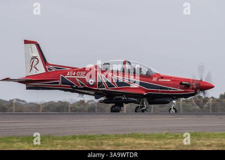 Avalon, Australia. 30 marzo 2025. RAAF Roulettes viste sull'asfalto dell'Avalon International Airshow. Avalon International Airshow 2025, Final Day con l'Airforce Roulettes e l'USAF F-22 Raptor in mostra aerea. Credito: SOPA Images Limited/Alamy Live News Foto Stock