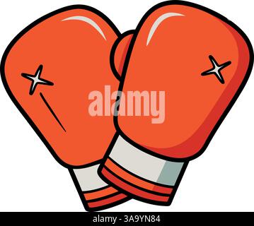 Paio di guanti da boxe rossi illustrazione vettoriale. Illustrazione Vettoriale