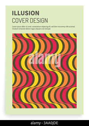 Modello dinamico astratto con nastri curvi ondulati. Design moderno della copertura. illustrazione vettoriale 3d per brochure, poster, presentazioni, volantini o banner. Illustrazione Vettoriale