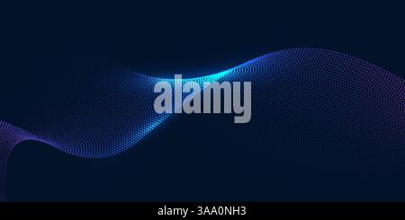 Lo sfondo della tecnologia astratta, i dati e le curve sono disposti in una riga, che mostra l'uso della tecnologia per archiviare, elaborare e analizzare in modo efficiente, aiuta Illustrazione Vettoriale